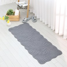 이솔홈 나뭇잎 순면 퀼트 주방매트 키친 욕실 130x50, 차콜(130x50)