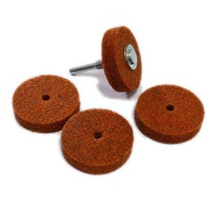 帶柄菜瓜布 (4片 6mm柄) 2吋砂布輪 不織布輪, 1套