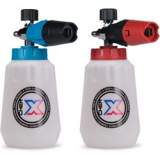 케미엑스 크롬 캐논 2.0 폼 키트 (레드 HDPE 34온스 용량 병 + 블루 병), 파랑 + 빨강