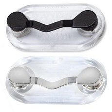 Readerest 마그네틱 안경 홀더 이름표 배지 홀더 선글라스 홀더 (2팩) 미국 제조 (스테인리스 스틸 & 건메탈 블랙)