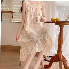 실내 여학생 공주 임산부잠옷 잠옷원피스 아이보리 여름 겨울잠옷 민소매