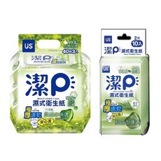 【US 優生】潔P濕式衛生紙 買一送一!! 植萃清新 可沖式濕廁紙 濕式衛生紙 擦臉巾 可沖馬桶 生理期, 1個, 1個裝, 500g