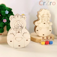 우드 메롱 오뚜기 8x8cm 마카세트 2종 택1 우드토이 만들기, 삐에로 WD1985 50개