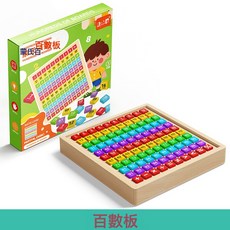 DIU 木製百數板蒙氏教具數學啓蒙兒童益智玩具數字思維認知數感加減法, 1個, 百數板【數字認知啓蒙】:如圖