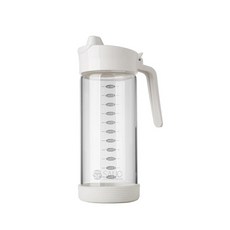 【好物良品】580ml 日本廚房免開蓋自動開合玻璃油壺 - 廚房用品防滑油壺 油罐 醬料罐 醬料壺, 1個, 白色 580ml