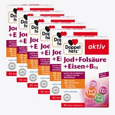 도펠헤르츠 요오드 + 엽산 + 철분 정제 45개 20.4g x6, 6개, 45회분