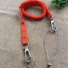 康遠 現貨 戶外 安全 緩衝安全繩 高空保護帶 攀爬建築工地防墜落保險安全帶 伸縮掛繩 工具安全繩, 橙色