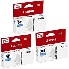 Canon 캐논 5128C001 잉크 탱크 BCI-301C 시안 3개 세트, cyan