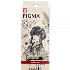 SAKURA Pigma Micron - 피그먼트 파인라이너 펜 - 005/01/05/08/GellyRoll 0.5mm/파인 브러시 - 종이 케이스 6개 - 블랙 잉크, SAKURA Pigma Micron - 피그먼트 파인라