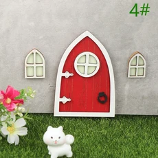 1세트 인형집 미니 요정 나무 문 미니어처 형광 요정 엘프 문 창문 모델 하우스 가구 장식 장난감, 04 4, 04 4