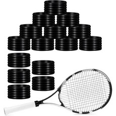 테니스 그립 테이프 라켓 손잡이 땀 흡수 15개 고무 링 미끄럼 방지 실리콘 밴드 블랙 신축성 배드민턴 라켓볼 야구 배트 손잡이용 오버