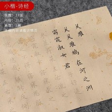 毛筆字帖 簪花小楷 描紅字帖 初學入門 鋼筆式毛筆套裝, 1個, 詩經 25首內容 ,鋼筆式毛筆套裝 字帖+筆+20支墨囊