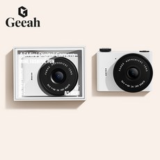 Geeah 미니 디지털카메라 2000w 픽셀 휴대용 소형 레트로 디카 일상 기록용 64GB, 흰색