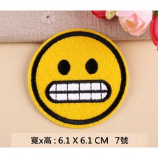 皮卡布 H4 Emoji 刺繡布貼 6.1 X 6.1 CM, 1個, 7號,熱熔膠款