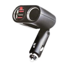 PeriPower QC3.0雙USB快充 單孔 直插轉軸式可調電源插座擴充器 PS-U11 BSMI認證, 1個