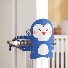 방문 스토퍼 문 닫힘 고정 손 끼임 문쾅 도어 충격 방지 쿠션 원숭이 강아지 고양이, 1개, 납작 펭귄