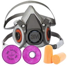 3M 방진마스크 6200 1세트 (특급필터 2097K+귀마개 포함) 용접 도장작업 유기용제냄새제거, 1개