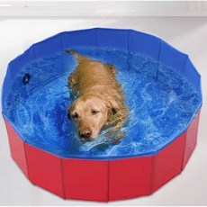 강아지 욕조 대형견 목욕 씻기 애견 목욕용품 싱크대 접이식 수영장, 11 블루 120x30, 1개