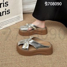 708090신상 여름 진주 패션 높은굽 디자인감 원터치 레이지 반슬립슈즈