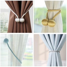 편리한 자석 커텐 커튼 끈 고정 정리 고리 부속품 DIY 자재 소품, 골드