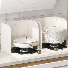 家用廚房炒菜防油板 阻擋油污 易清潔 耐高溫, 1個, 戶外加重款黑裝甲色一個裝（4摺疊）