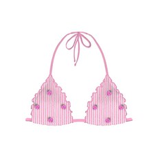 MC2세인트바스 스트로베리 프린트 러플 비키니 브라