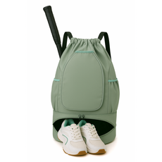 세리앙쥬 테니스 배드민턴 가방 방수 + 신발수납 + 라켓 + 공 대용량 백팩, 그린, 1개