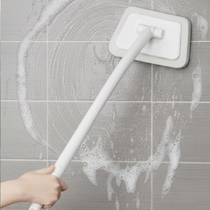 허리편한 롱핸들 욕실 청소 브러시 풀세트 (핸들2+스펀지6+후크2), 화이트, 2세트