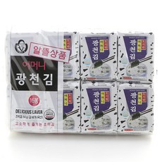 광천어머니김 16단 알뜰 도시락김 4g X 16봉 2개입 전장김 식탁김 돌자반 김밥김 김자반, 32개