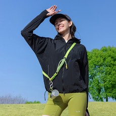 防曬外套女生大尺碼速乾透氣夏天休閒運動外套吸濕排汗冰絲涼感外套跑步登山連帽外套遮陽防水工作服輕量輕薄外套防曬衣外套2562防曬衣, 魔力黑