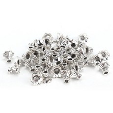 Chiffonade 50피스 2.3mm 구멍 실버 합금 비즈 엔드 캡 DIY 펜던트 공예 비즈 주얼리 제작용 팔찌 목걸이