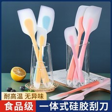 硅膠刮刀一體式奶油抹刀鏟子牛軋糖蛋糕刮板烘焙工具耐高溫烘焙鏟, 1個, 全新升級：無異味耐高溫【一體式硅膠】,普通品質：使用困難【小號5cm】共1個