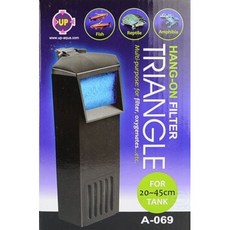 UP 雅柏 三角形低水位過濾器 角落型沉水過濾 烏龜缸/兩棲爬蟲適用 20~45cm魚缸 200L/H A-069, 1個