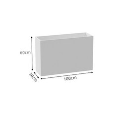 플랜트 화분 박스 사무실 조화 화단 나무 인조 베란다, 백색 직각 화분 1mx30x60cm