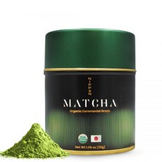 말차 가루 파우더 NIPPON MATCHA 의식용 등급 녹차 교토 우지역 첫 수확 USDA 인증 돌가루 부드럽고 활기찬 100g 3.53oz, 30g