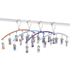 台出熱銷 防滑晾衣架 不銹鋼晾衣架 晾襪子架 晾衣架 嬰兒晾衣架 內褲內衣 家用圓形晾衣 宿舍, 6夾浸塑顏色隨機