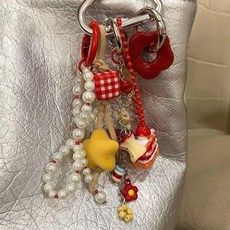 【店鋪熱銷】一鏈多用包掛手工原創紅色蘋果櫻桃鑰匙扣手機鏈掛件禮物包包掛件