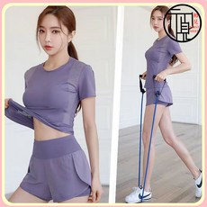 健身套裝女夏薄款寬鬆跑步速幹網孔透氣大碼瑜伽運動晨跑服帶口袋