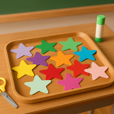 트윈은 도형 모양 색종이 세트 양면 카드지 DIY 꾸미기 미술 수업용, 120장, 별