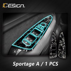 KIA Sportage 碳纖維窗戶升降飾貼, 1個, 窗戶升降貼 / 黑 1件 前門