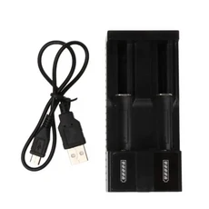 배터리 충전기 USB 5V 1A 18650 리튬 2 슬롯 휴대용 테라바이트, 01 black