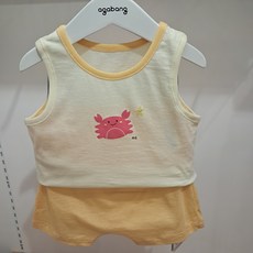 아가방 여름 초특가세일 ~~ 작은 골사이로 시원한 바람이 솔솔솔 ~~시원한 자가드원단의 민소매 실내복 ~나시 상하세트