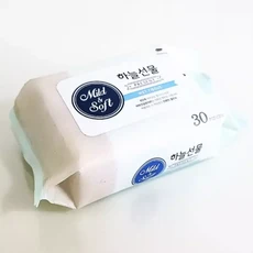 포켓물티슈 하늘선물 리필형 여행용티슈 물티슈30매 30매 휴대용