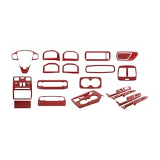 Linskip 18피스 풀 세트 크롬 콤보 키트 2021 2022 2023 2024 포드 브롱코 스포츠와 호환 스포츠 내부 업그레이드 액세서리용 전면 및 후면 트림 17518, 탄소 섬유 레드