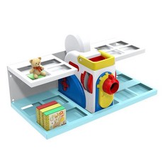 Mordx Little Tikes Story Dream Machine Books 스타터 세트와 호환되는 벽 선반 장난감 스토리북 보관 선반 스토리북 오디오 재생 및 캐릭터, 블루 & 화이트