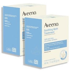 Aveeno 100% 오트밀 순한 보습 입욕제 Soothing Bath Treatment 42g 8개입, 336g, 2개