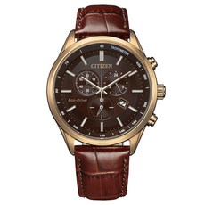 CITIZEN 星辰(AT2573-07X) GENTS 亞洲限定 光動能 碼錶計時腕錶-皮錶帶