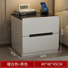 現代簡約床頭櫃 臥室床邊櫃 輕奢高級感 新款儲物櫃, 1個, 【暢銷款】40CM雙抽＋白底