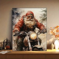 수염이 오토바이 수채화 겨울 캔버스 아트 디지털 오일 페인트 프레임은 포함되지 않음, 1개, 1. 30x40cm