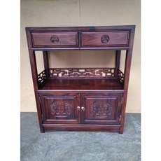 小o結緣館 仿古書架 二抽二門收納櫃 81x38x106